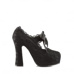 Demonia 5" Heel Black Satin 1.5" Platform Shoes* 9 Demonia 5