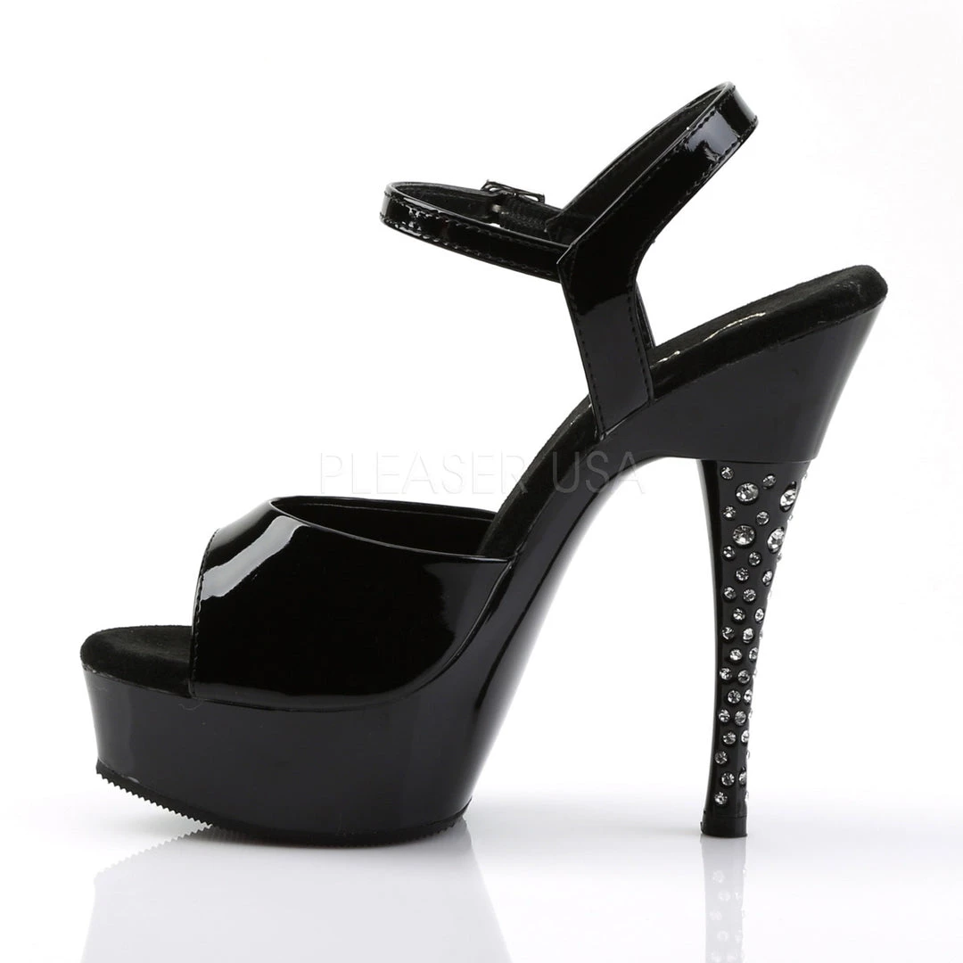 Pleaser 6" Black Ankle Strap Sandal Shoes* 4 Pleaser 6" Black Ankle Strap Sandal Shoes*