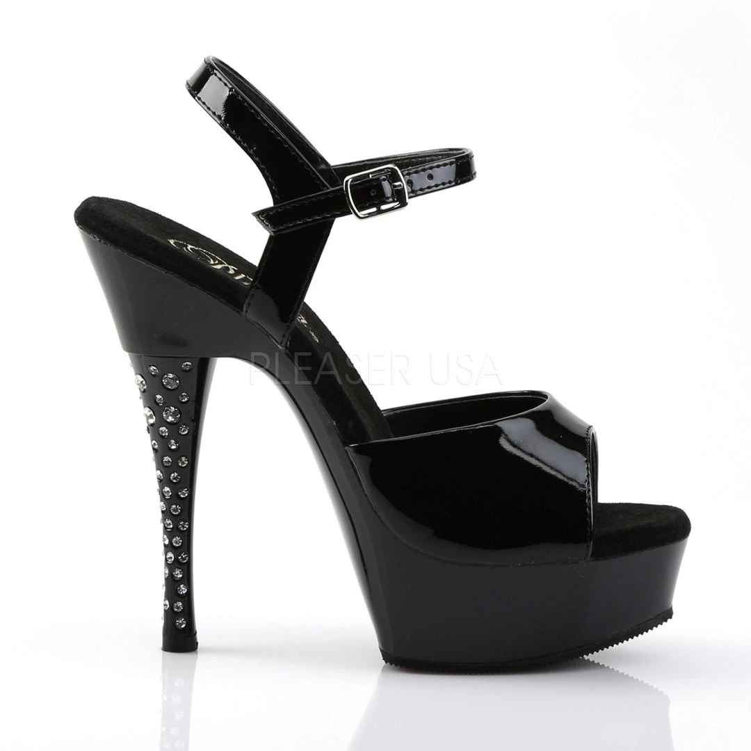 Pleaser 6" Black Ankle Strap Sandal Shoes* 6 Pleaser 6" Black Ankle Strap Sandal Shoes*