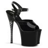 Pleaser 7" Black Ankle Strap High Heels W/ 3.3" Platform* Shoes