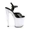 Pleaser Black/White 8" LED Illuminated Heels*