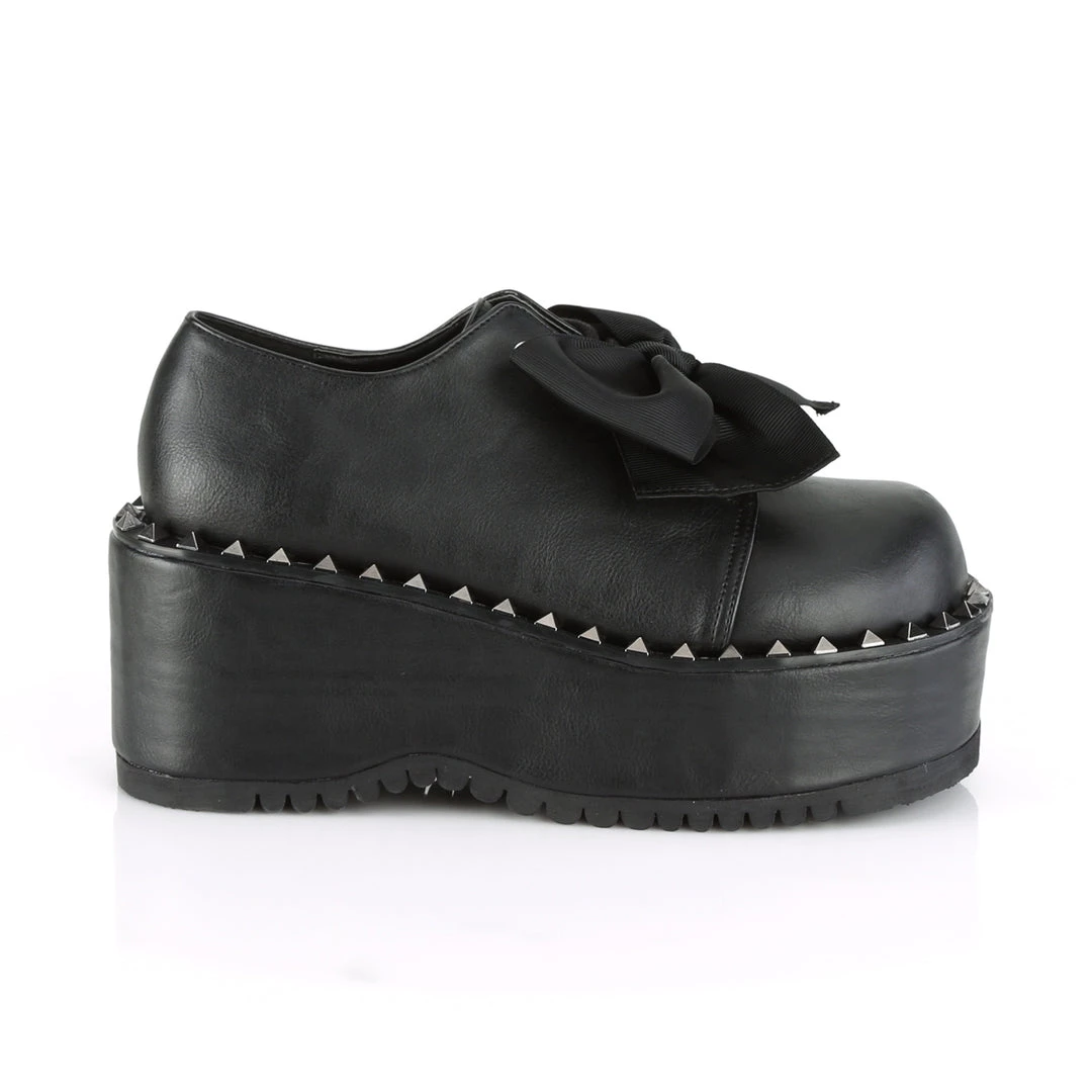 Demonia Black Vegan Leather 3.3" Platform Shoes* 6 Demonia Black Vegan Leather 3.3" Platform Shoes*