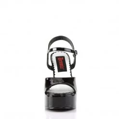 Demonia 5" Heel Black Patent Leather 1.5" Platform Sandals* Shoes