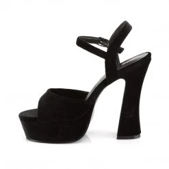 Demonia 5" Heel Black Velvet 1.5" Platform Sandals*