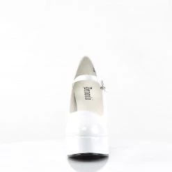Demonia 5" Heel White Patent Leather 1.5" Platform Shoes*