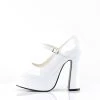 Demonia 5" Heel White Patent Leather 1.5" Platform Shoes*