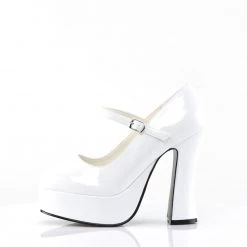 Demonia 5" Heel White Patent Leather 1.5" Platform Shoes*