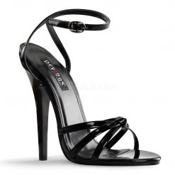 Devious Shoes 6" Patent Leather Strappy Ankle Wrap Sandal*