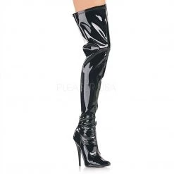 Devious Shoes 6" Plain Stretch Thigh High Boot, Side Zipper*