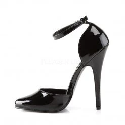 Devious 6" Black Patent Leather Ankle Strap D'Orsay Pump* Shoes
