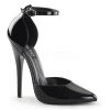 Devious 6" Black Patent Leather Ankle Strap D'Orsay Pump* Shoes
