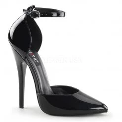Devious 6" Black Patent Leather Ankle Strap D'Orsay Pump* Shoes