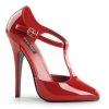 Devious Shoes 6" Red Patent Leather T-Strap D'Orsay Style Pump*
