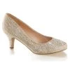 Fabulicious Beige 2.5 Kitten Heel Pump W/ Rhinestones Shoes