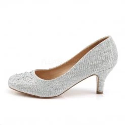 Fabulicious Shoes Silver Glitter Mesh Fabric 2.5