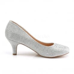 Fabulicious Shoes Silver Glitter Mesh Fabric 2.5