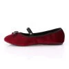 Demonia Burgundy Velvet Flats* Shoes