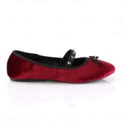 Demonia Burgundy Velvet Flats* Shoes