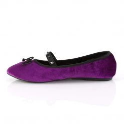 Demonia Purple Velvet Flats* Shoes