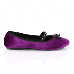 Demonia Purple Velvet Flats* Shoes