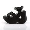 Demonia Black Vegan Leather 5" Platform Sandals* Shoes
