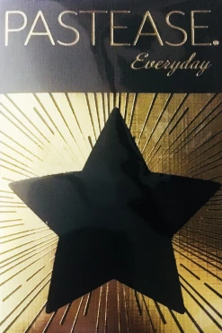 Pastease Everyday Reusable Liquid Black Stars Nipple Pasties Accessories