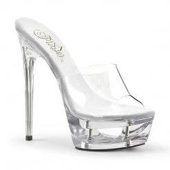 Pleaser Shoes Clear 6.5" Platform Slide High Heels*