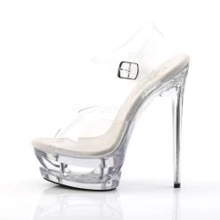 Pleaser Clear 6.5" Ankle Strap Heels* Shoes