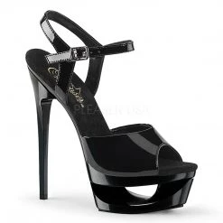 Pleaser Black 6.5" Ankle Strap Heels* Shoes