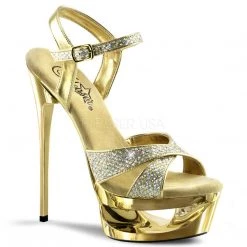 Pleaser Shoes Gold 6.5" High Heels*