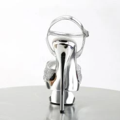 Pleaser Silver 6.5" Pumps* 8 Pleaser Silver 6.5