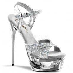 Pleaser Silver 6.5" Pumps*