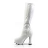 Pleaser 5" Heel White Faux Leather Knee High Boots* 1 Pleaser 5" Heel White Faux Leather Knee High Boots*