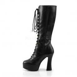 Pleaser Shoes 5" Heel Black Faux Leather Knee Boots*
