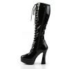 Pleaser 5" Heel Lace-Up Black Knee High Boots* 2 Pleaser 5" Heel Lace-Up Black Knee High Boots*