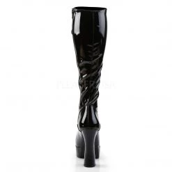 Pleaser 5" Heel Lace-Up Black Knee High Boots*