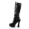Pleaser Shoes 5" Heel Black Faux Leather Knee High Boots*