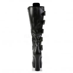 Pleaser Shoes 5" Heel Black Faux Leather Knee High Boots*