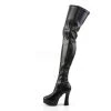 Pleaser 5" Black Stack Heel Platform Thigh Boots*