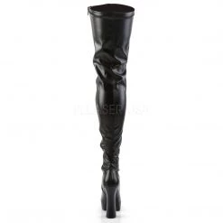 Pleaser 5" Black Stack Heel Platform Thigh Boots*