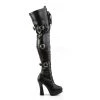 Pleaser 5" Black Stack Heel Platform Lace-Up Boots* Shoes