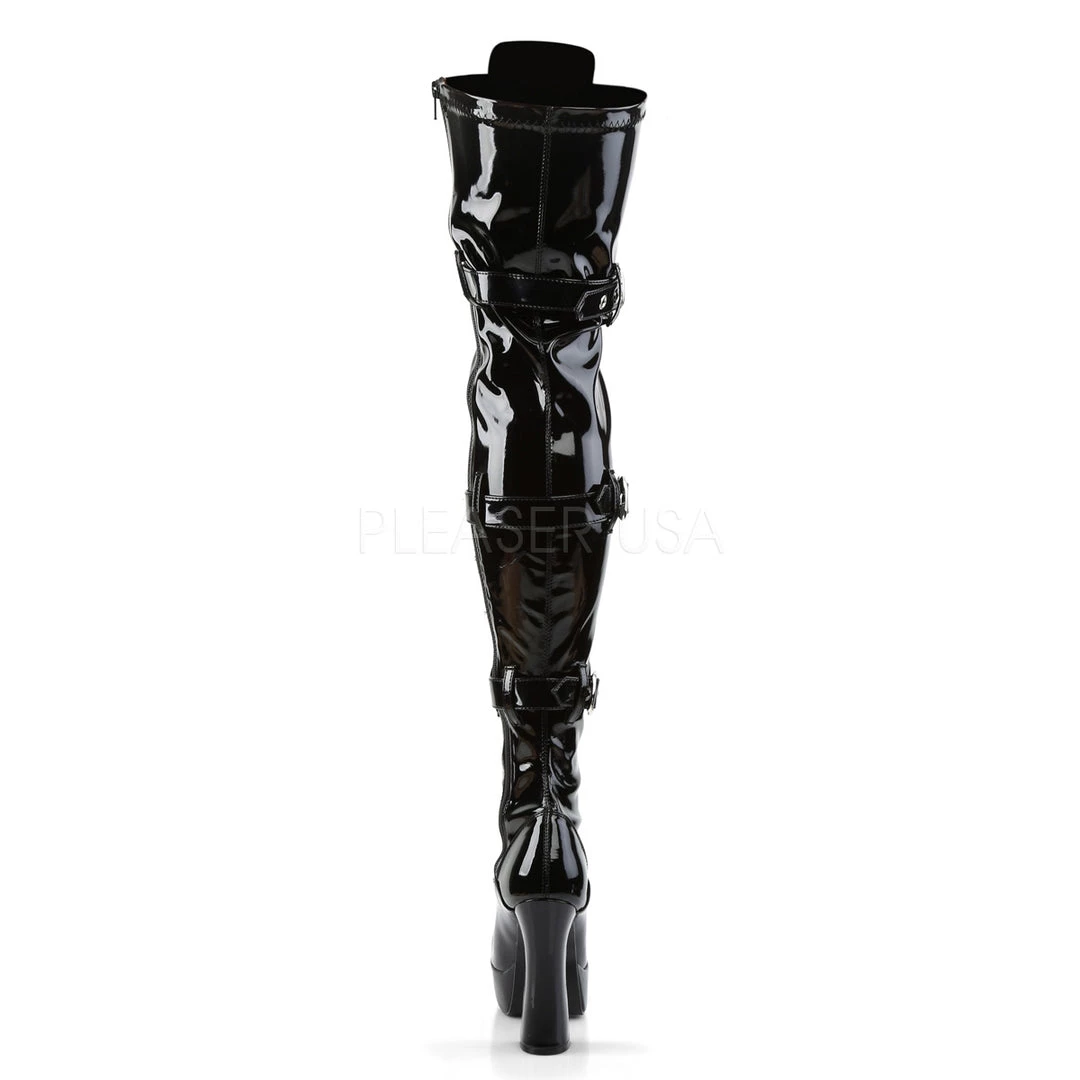 Pleaser 5" Heel Black Heel Platform Lace-Up Thigh Boots* Shoes 5 Pleaser 5" Heel Black Heel Platform Lace-Up Thigh Boots* Shoes