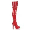 Pleaser Shoes 5" Heel Red Stack Heel Platform Lace-Up Boots*