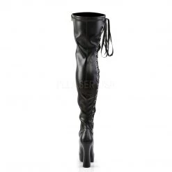 Pleaser 5" Heel Black Stack Heel Platform Thigh Boots* 9 Pleaser 5