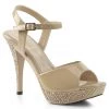 Fabulicious Shoes Cream 4.5" Heel 1" Platform Ankle Strap Sandal 2 Fabulicious Shoes Cream 4.5" Heel 1" Platform Ankle Strap Sandal
