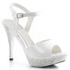 Fabulicious White 4.5" Platform Ankle Strap Sandal W/ Rhinestones 1 Fabulicious White 4.5" Platform Ankle Strap Sandal W/ Rhinestones