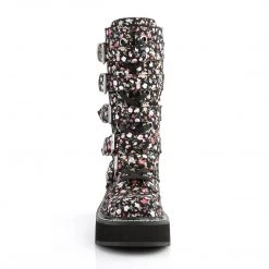 Demonia Floral Fabric 2" Platform Mid-Calf Boots*