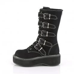 Demonia Black Canvas 2" Platform Mid-Calf Boots* Shoes