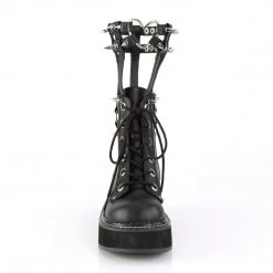 Demonia Black Vegan Leather 2" Platform Calf High Boots*