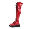 Demonia Red Patent Leather 2" Platform Lace-Up Boots* Shoes 1 Demonia Red Patent Leather 2" Platform Lace-Up Boots* Shoes